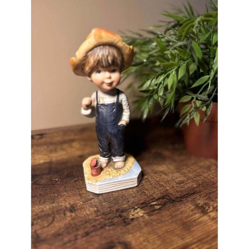 Vintage Moppets Farm Boy Figurine 1974 Fran Mar Gorham Japan